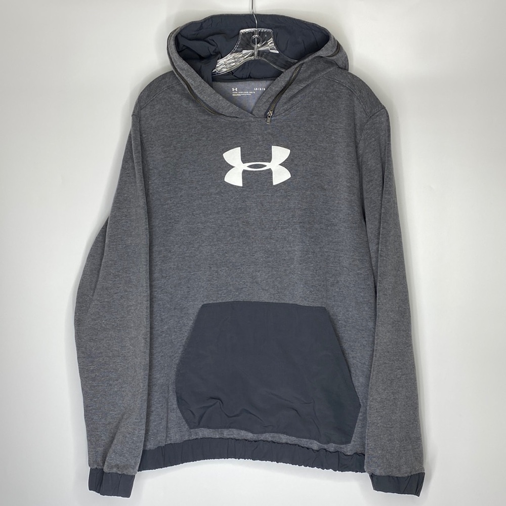 Under Armor Grey Hooded Loose Fit Sweatshirt Large